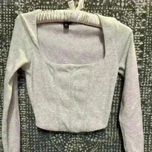 Windsor Keep It Tight Rib Knit Corset Crop Top, small